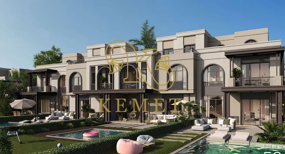 townhouse corner 165m + 33m open roof + garden in 6th settlement new Cairo - Więcej