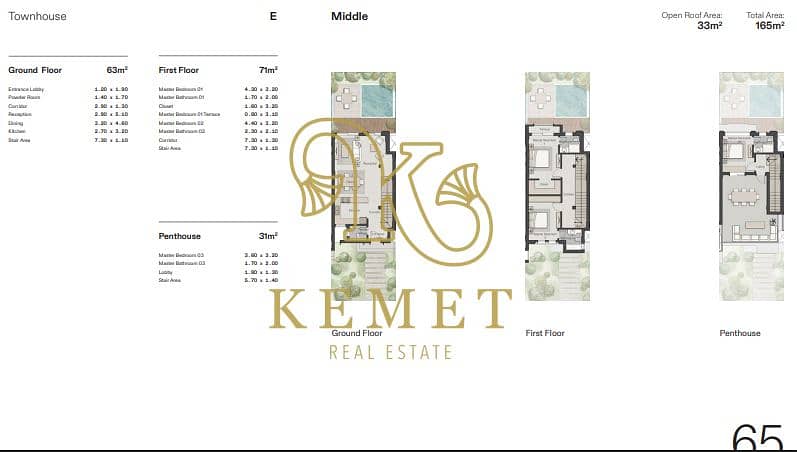 townhouse corner 165m + 33m open roof + garden in 6th settlement new Cairo - Widok 6