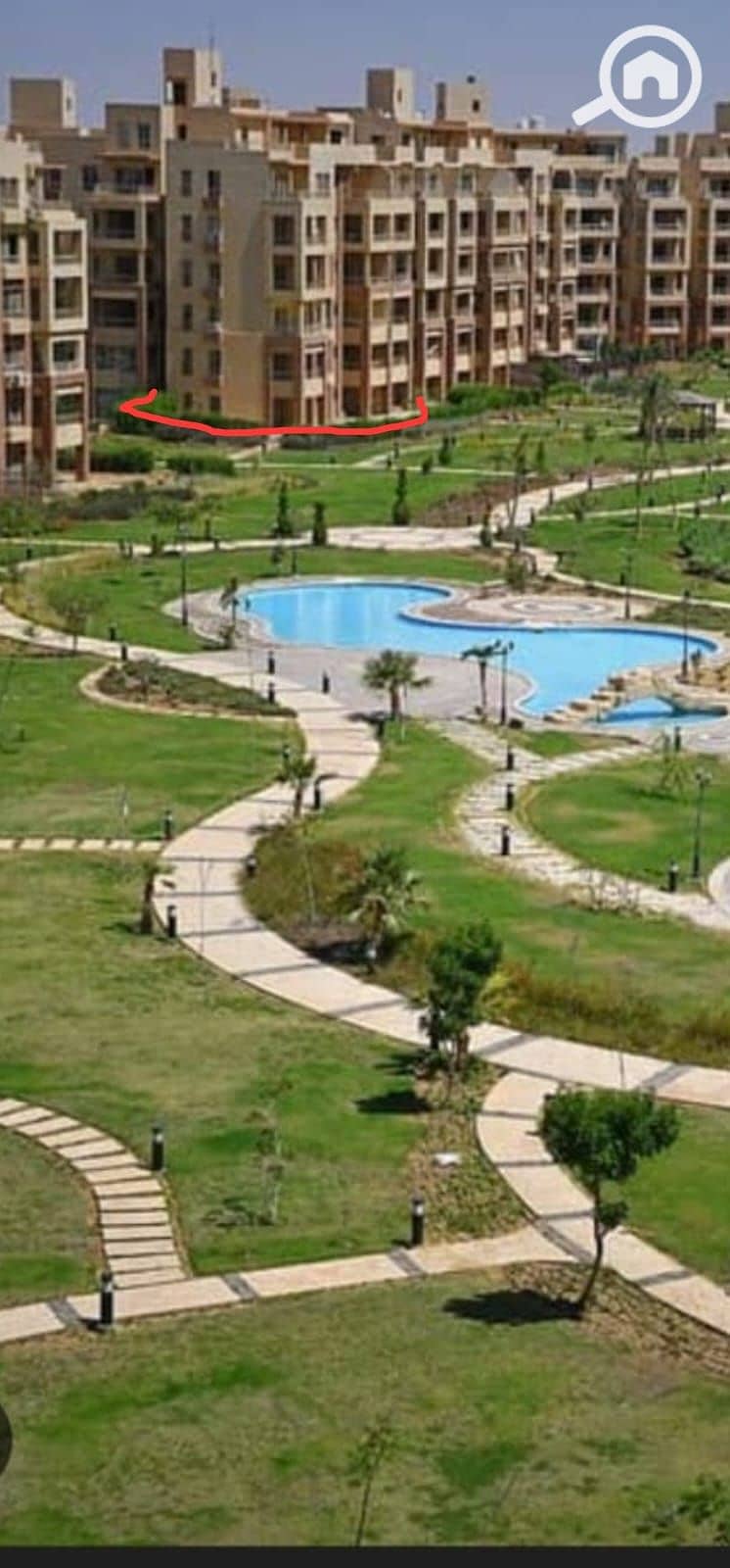 For sale a 200 sqm apartment with a 200 sqm garden directly on the lake in Garden Hills compound, 6th of October, Northern expansions - Więcej