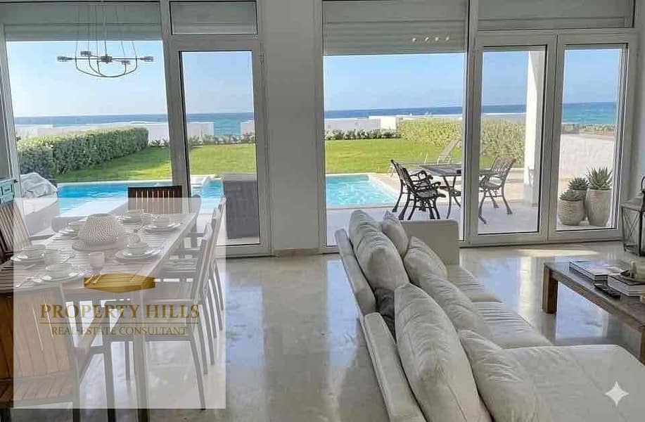 Fully finished sea view villa with kitchen for installment, spacious area, the most upscale and distinctive place in the coast of Ras Al-Hikma next to Fouka Bay and El Alamein Airport. - Widok 3
