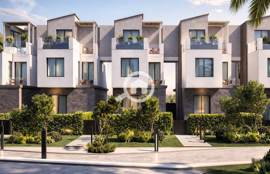 Twin house for sale, immediate delivery, in installments, 305m in the compound The Yard Elite next to Beverly Hills and La Vista, and in front of V Levels. - Więcej