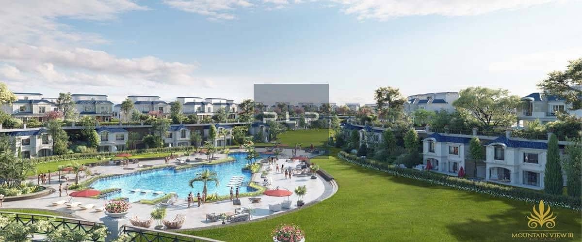 Townhouse for sale at the lowest price on the market, ready for immediate occupancy, with a lagoon view in Mountain View 3, Fifth Settlement - Mountai - Ansicht 3