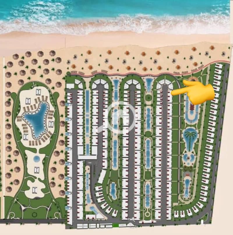First row beach chalet for sale, Ready To Move, 3rooms, super lux finishing, in Ain Sokhna, Lasrina Village, Palm Beach - Ansicht 3