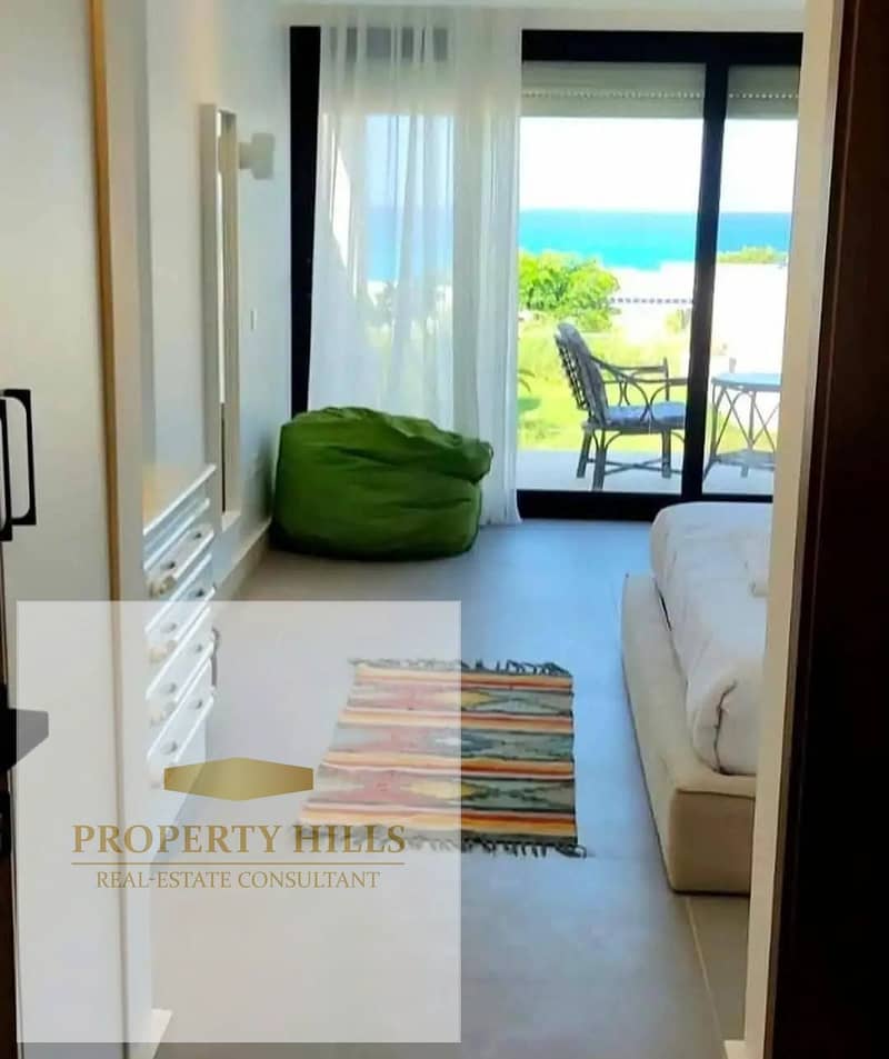 Last Garden Chalet with Direct Sea View, Fully Finished with Air Conditioning, Located Close to El Alamein International Airport, El Alamein City, and Fouka Road. - Widok 4