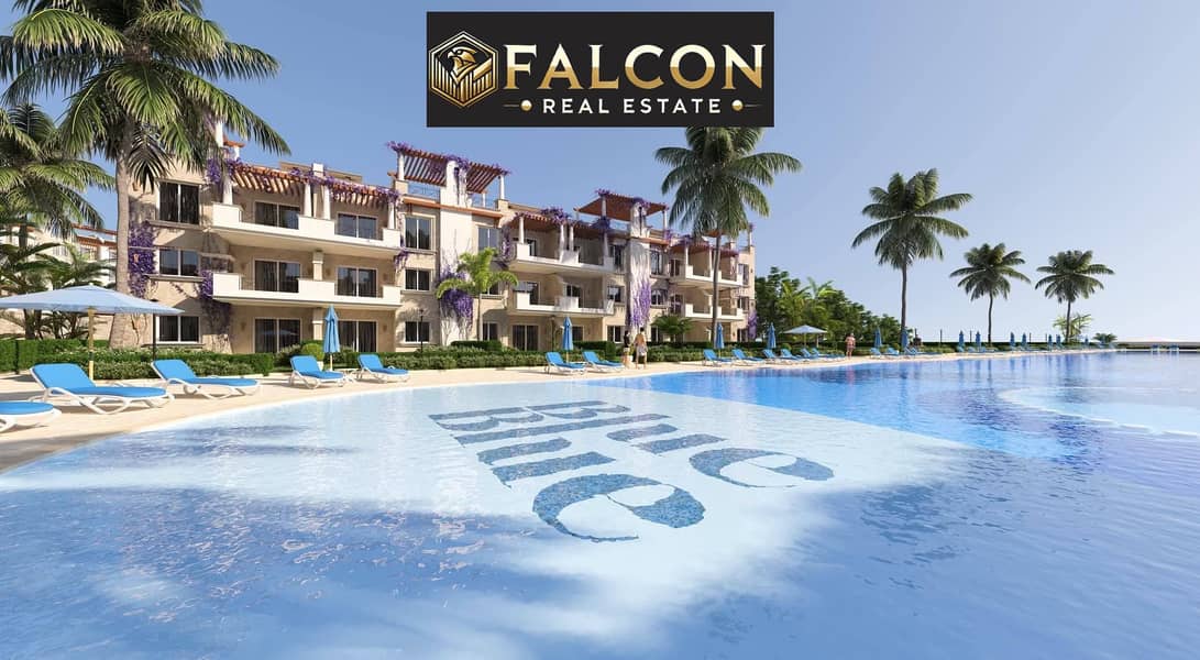 Sea view chalet (32% discount) for sale in Blue Blue Village, Ain Sokhna, near the Suez Road and La Vista, and minutes from Porto Sokhna. - Więcej