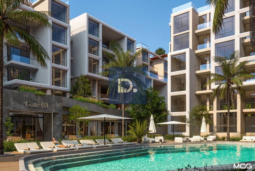 Own a 73m apartment (two rooms) with Pool View in the Stay In compound in front of MSA University, with a down payment starting from 314,000 and installments up to 8 years, including the garage. - Widok 2