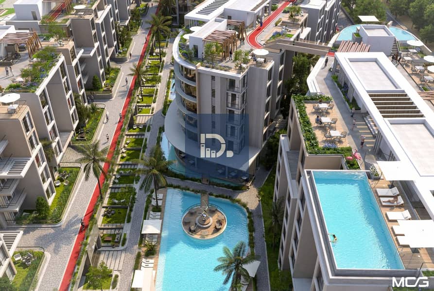 Own a 73m apartment (two rooms) with Pool View in the Stay In compound in front of MSA University, with a down payment starting from 314,000 and installments up to 8 years, including the garage. - Widok 5