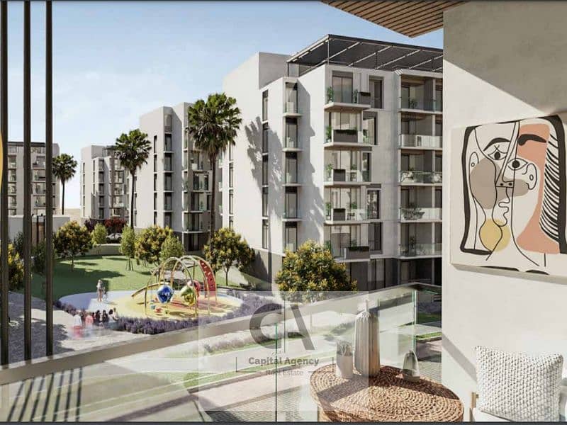 Apartment for sale in the heart of New Cairo's Fifth Settlement with a 5 % down payment in Icon Gardens Golden Square | Near the American University - Mehr