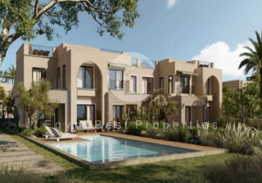 TOWNHOUSE 4 BEDROOMS FOR SALE IN NEW GOUNA RED SEA SEA VIEW PANORAMIC VIEW FULLY FINISHED BY ORASCOME AND PRICE WITH INSTALLMENT . - Widok 2