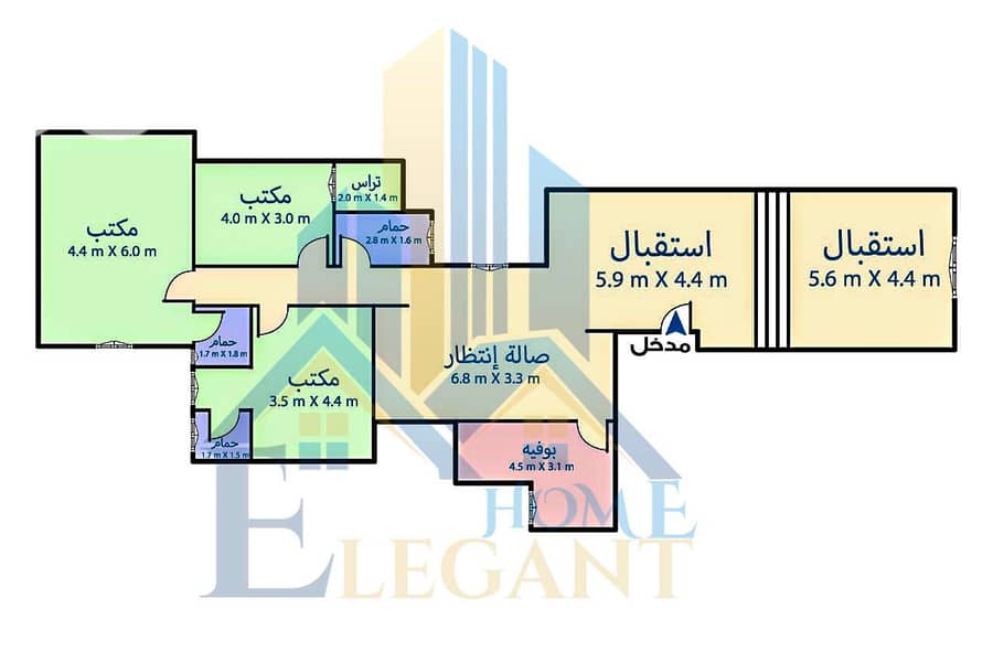 Licensed administrative office for sale, 225 square meters, in Loran, off Shaarawy Street, between the tram and the sea. 7,000,000 EGP installments av - Ansicht 2