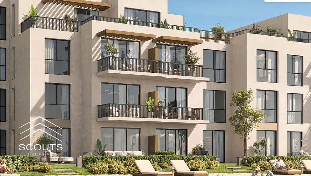 Apartment for sale, 145 square meters, fully finished with air conditioning and kitchen, in Modon Ras El Hekma, an integrated coastal city developed b – pohled 3