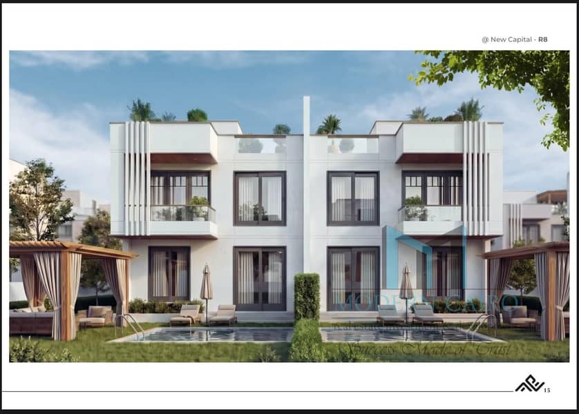 Twin House villa with a direct view of the lake in the administrative capital and installments over 12 years with only 10% down payment. - Widok 2