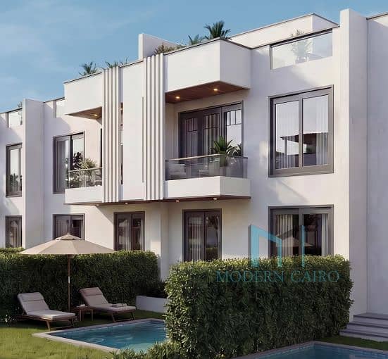 Twin House villa with a direct view of the lake in the administrative capital and installments over 12 years with only 10% down payment. - Widok 5