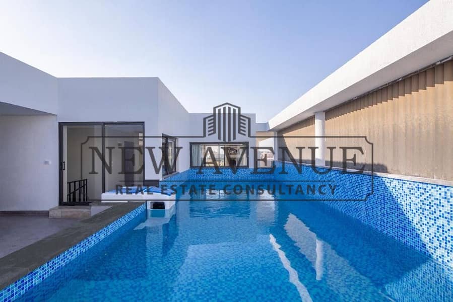 Very prime location double view on lake with open roof and private pool under market price penthouse for sale in lake view residence 2 new cairo - Ansicht 4
