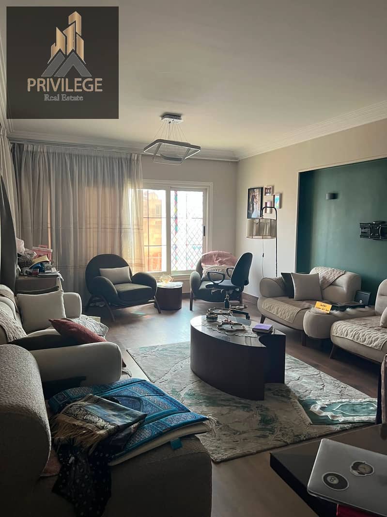 Apartment for sale, fully finished ultra super lux with an open view, completely facing, and comes with a parking space in the most upscale areas of Maadi in NIRCO, sector five. - Widok 4
