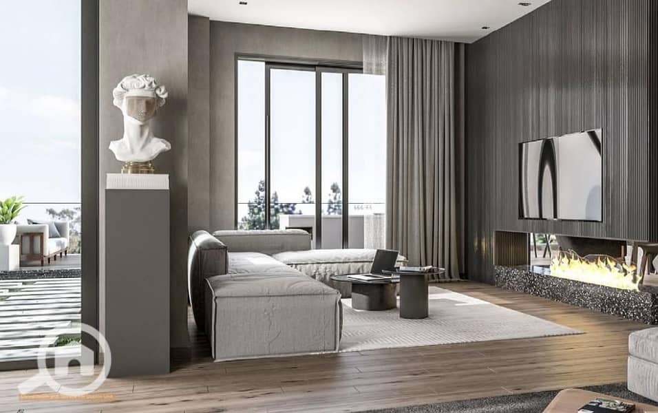 An apartment with hotel services, furnished with air conditioning, overlooking a landscape view in Sheikh Zayed, next to Arkan and behind Nile University. - Widok 2