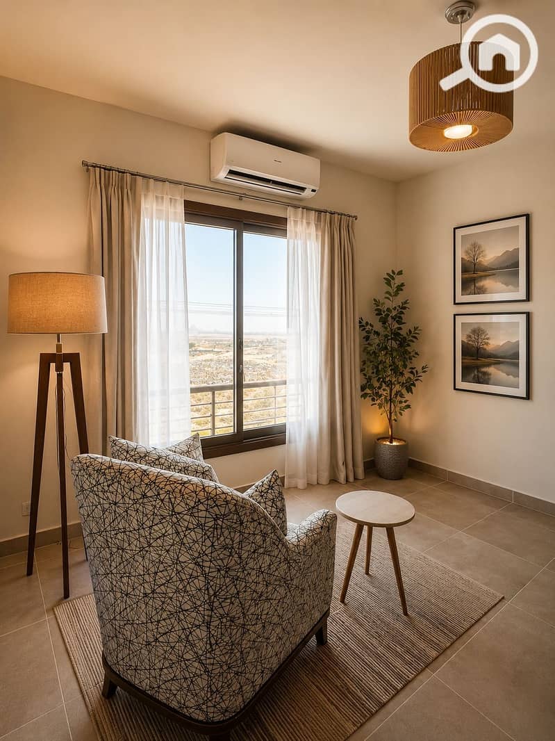 Luxury Furnished Apartment with Direct Pyramids View for Annual Rent in Pyramids Heights Compound with open view terrace - Vaade 5