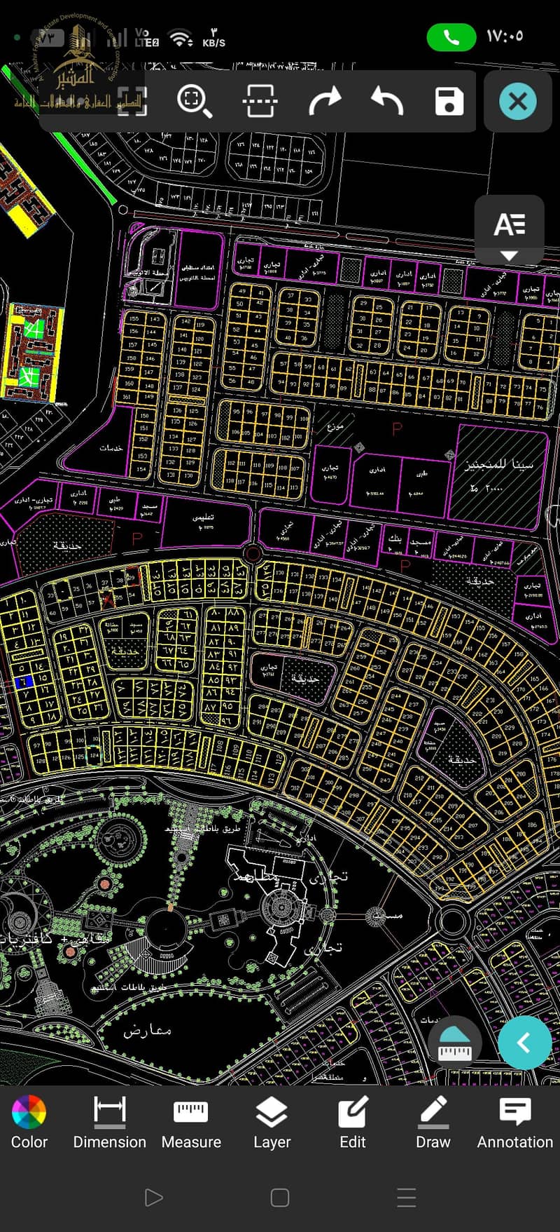 A plot of land in the بيت الوطن neighborhood with a central garden, corner B. – pohled 3