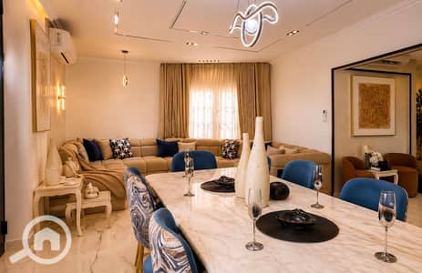 فیلا 3 غرف نوم للايجار في المهندسين، الجيزة - Dining with living apartment 2 wide angle. jpg فیلا 3 غرف نوم للايجار في المهندسين، الجيزة - Dining with living apartment 2 wide angle. jpg