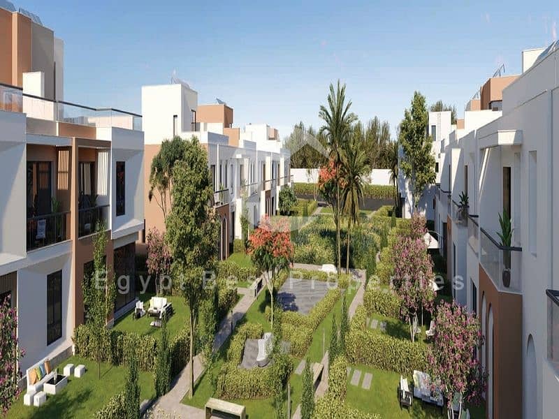 For Sale Twin House with Private Garden At A prime Location Vye Sodic New Zayed with instalment Over 10 years - Mehr