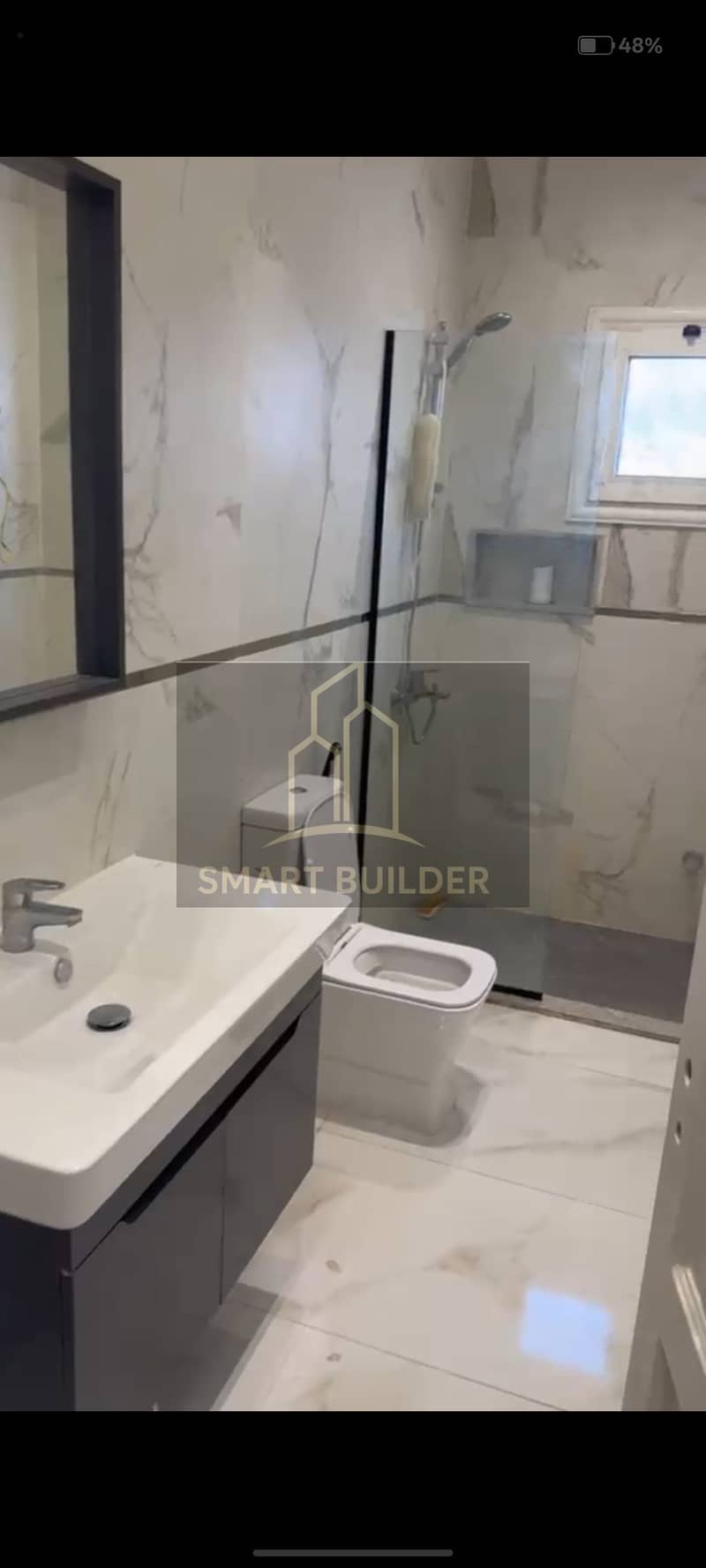 Roof half apartment for sale in Al-Banafsaj, Villas of the First Settlement, ultra-super-luxury finishing, elevator, fully reconciled, all services and facilities, excellent location near Gate 13 of Al-Rehab, villa entrance and elegant facade. - Więcej