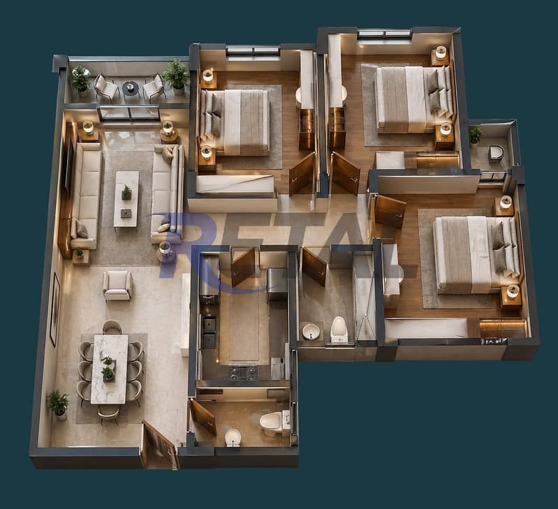 Apartment for sale in Badr City - inside Retal Compound - with a landscape view - Widok 5
