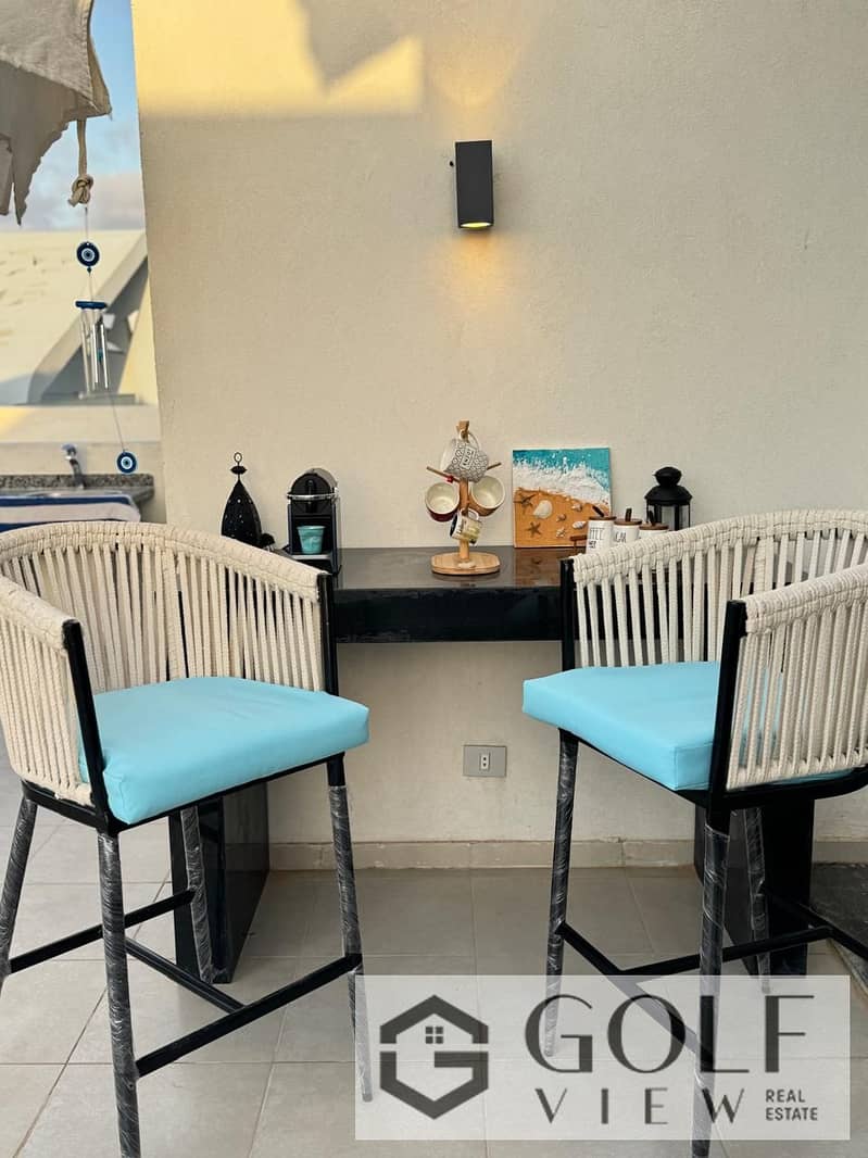For sale: Resale, lowest price. 140 m² penthouse chalet with a 70 m² terrace in Fouka Bay on the North Coast, Ras al-Hikma. Features a direct view of - Widok 4