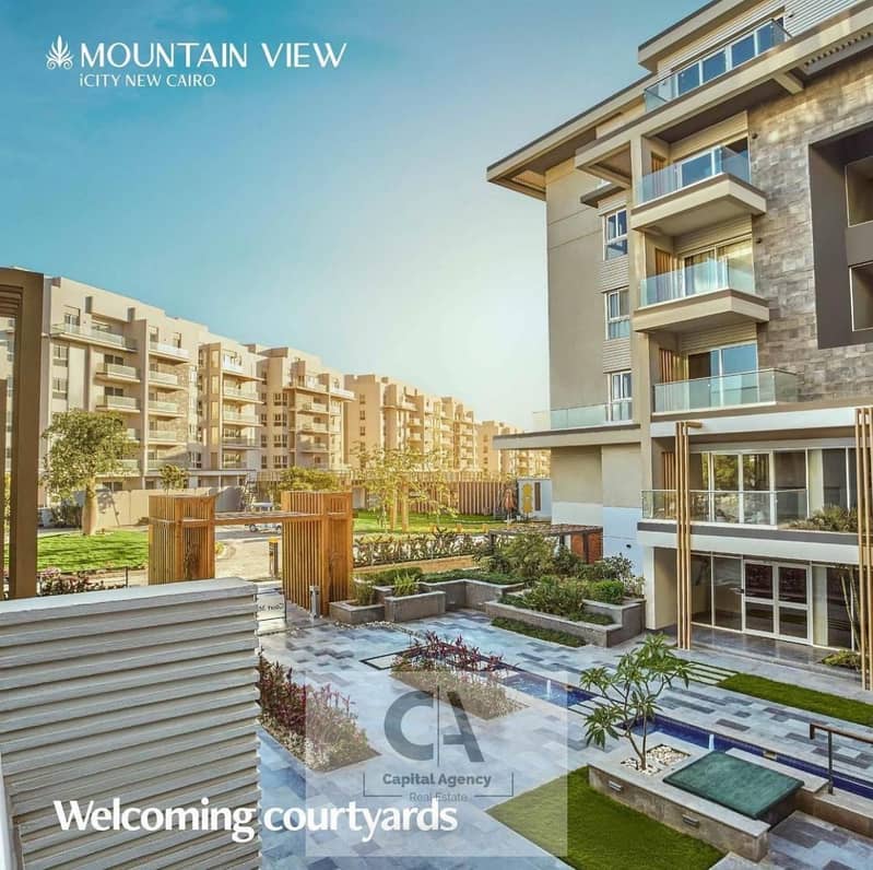 Ready to move Ground floor apartment with garden for sale in Fifth Settlement in Mountain View iCity compound. Cash price or pay 5% down and installm - Widok 4