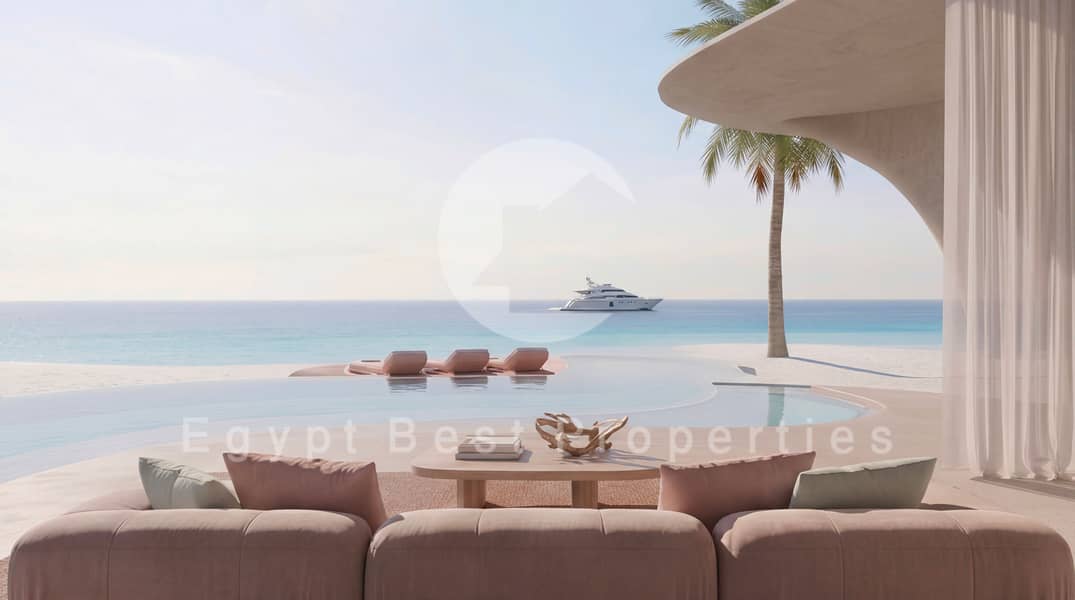 3 Bedroom Junior Chalet Penthouse in Hacienda Ras El Hekma, Instalments over 10 years, First Row Lagoon, Fully Finished with ACs and Kitchen Cabinets - Widok 5