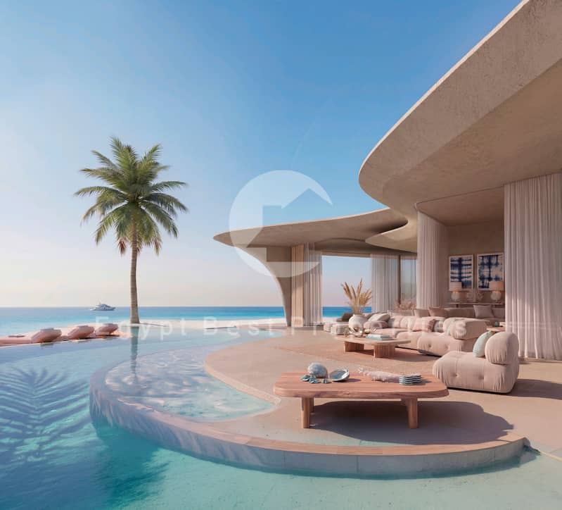 3 Bedroom Junior Chalet Penthouse in Hacienda Ras El Hekma, Instalments over 10 years, First Row Lagoon, Fully Finished with ACs and Kitchen Cabinets - Widok 6