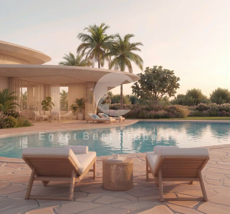 3 Bedroom Ground Junior Chalet with Garden in Hacienda Ras El Hekma, Instalments over 10 years, First Row Lagoon, Finished with ACs and Kitchen - Widok 2