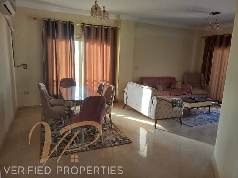Furnished apartment of 160 sqm for rent in Wasal Residence Al-Shorouk | 3 rooms | 2 bathrooms | Fully air-conditioned | First floor – další