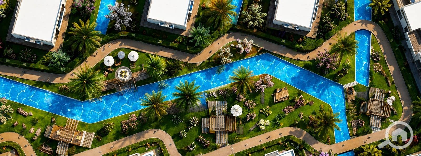 With a down payment of 300,000, own your unit in the heart of the r8 compound, Chapters, with the presence of Indigo hotel, which means the value of your unit increases every day. An apartment with two rooms, 102 square meters, with a view of water feature and landscape. – pohled 2