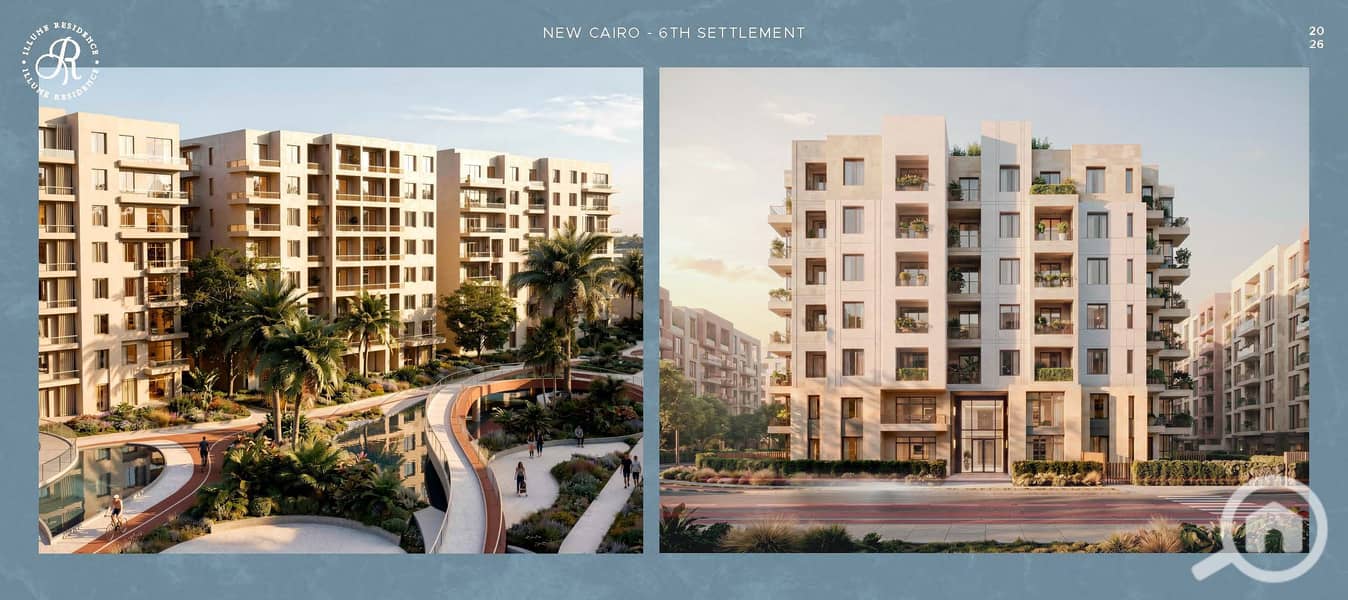 A 107m apartment with two rooms from the company باسابق اعمال, located in a prime area in the Sixth Settlement, surrounded by سور in سور with الكازار, with an initial payment starting from 1% for the first time and installments up to 10 years. - Widok 2