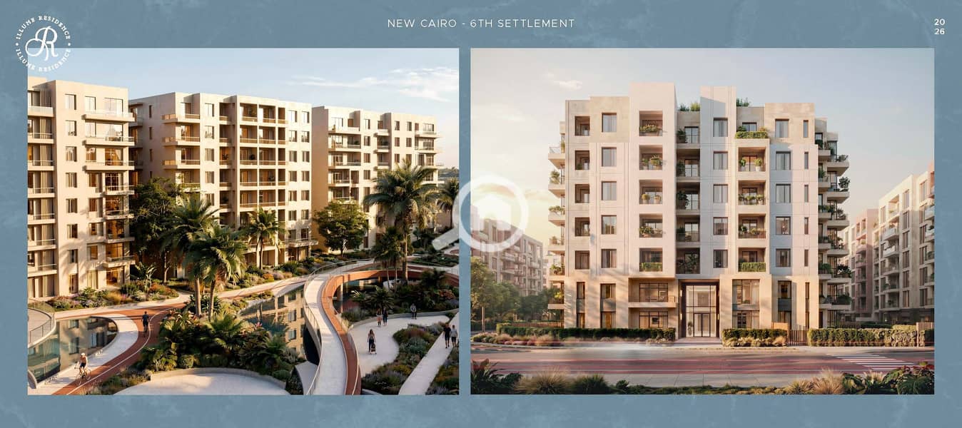 A 107m apartment with two rooms from the company باسابق اعمال, located in a prime area in the Sixth Settlement, surrounded by سور in سور with الكازار, with an initial payment starting from 1% for the first time and installments up to 10 years. - Widok 5
