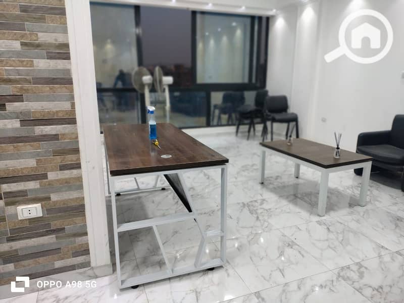 Administrative office for rent, 110 square meters, super deluxe finishing, in Rehana Plaza building, Memaar Al Morshedy, Zahraa Al Maadi - Więcej