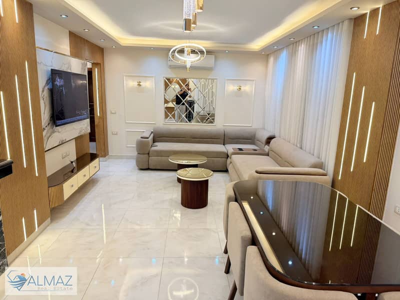 Furnished 150 sqm apartment for rent in Safwat Al Andalus Compound, Fifth Settlement, on 90th Street, near the American University Axis. – pohled 3