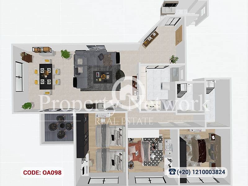 3BR Apartment 158m | Landmark Compound | Nasr City Ready to move Unfinished - Widok 2