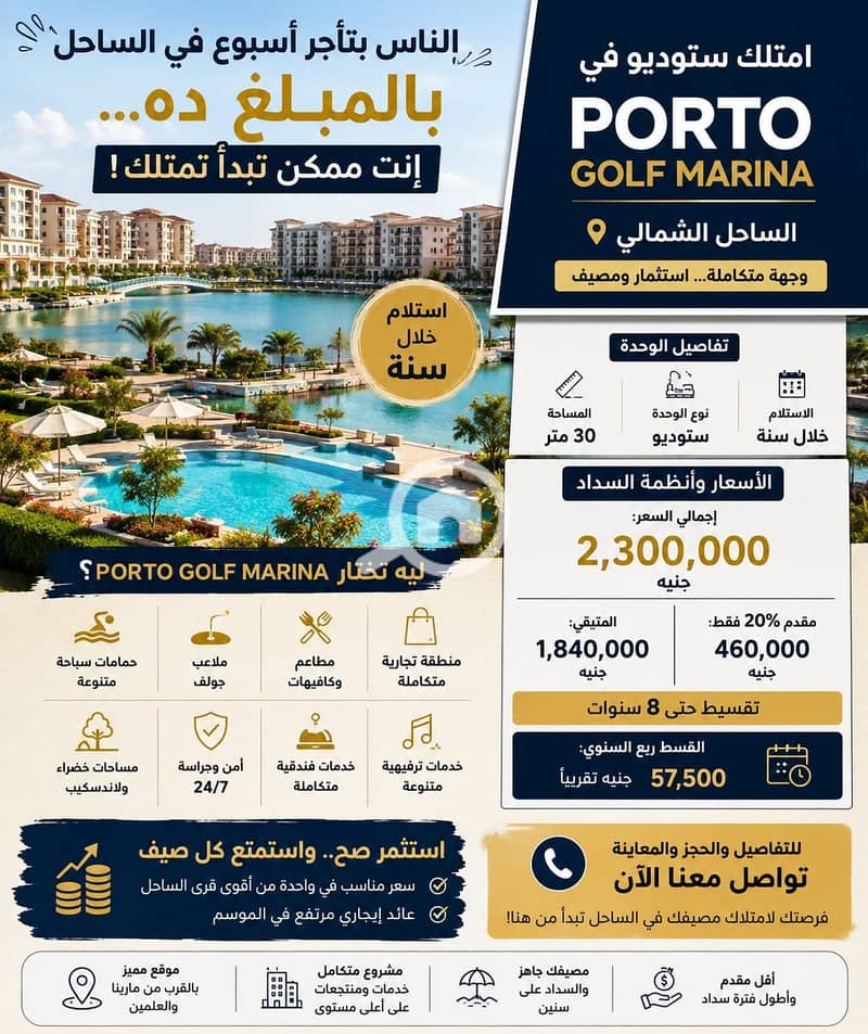 Own a studio in Porto Golf Marina with an area of 30 meters, delivery within a year. - Widok 2