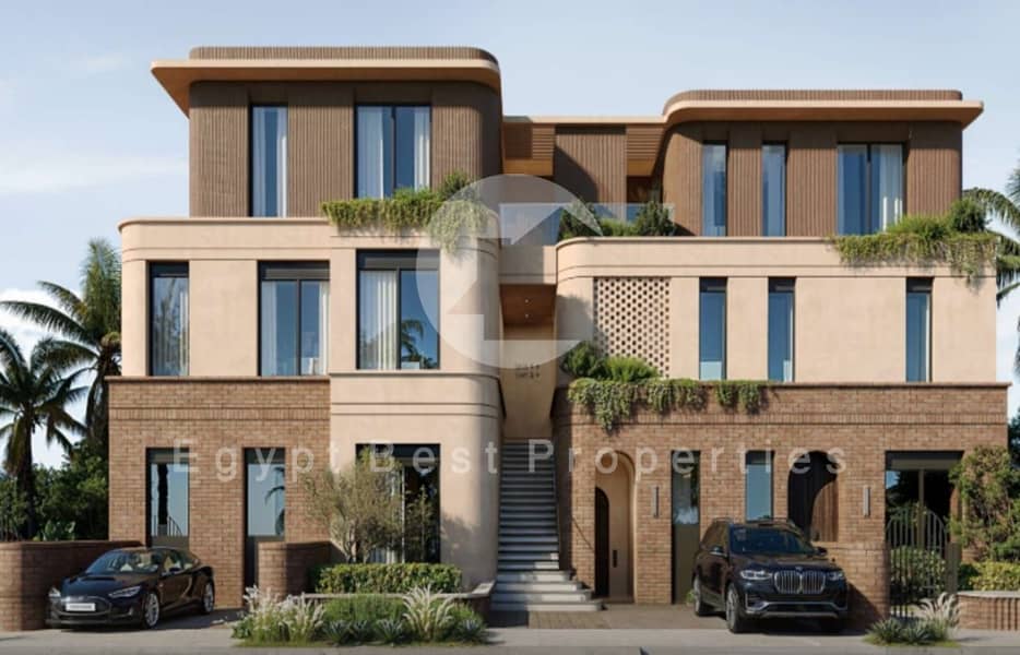 INST UP TO 8 YEARS LUXURY TOWN HOUSE FOR SALE WITH LOWEST DP IN CRESCENT WALK NEW CAIRO - Widok 5