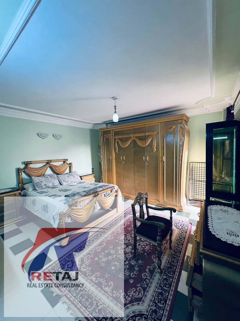 Furnished apartment for rent in New Cairo, Fifth Settlement, South Investors area, inside Rawdat Al Azhar Compound. 160 square meters, air-conditioned – pohled 5