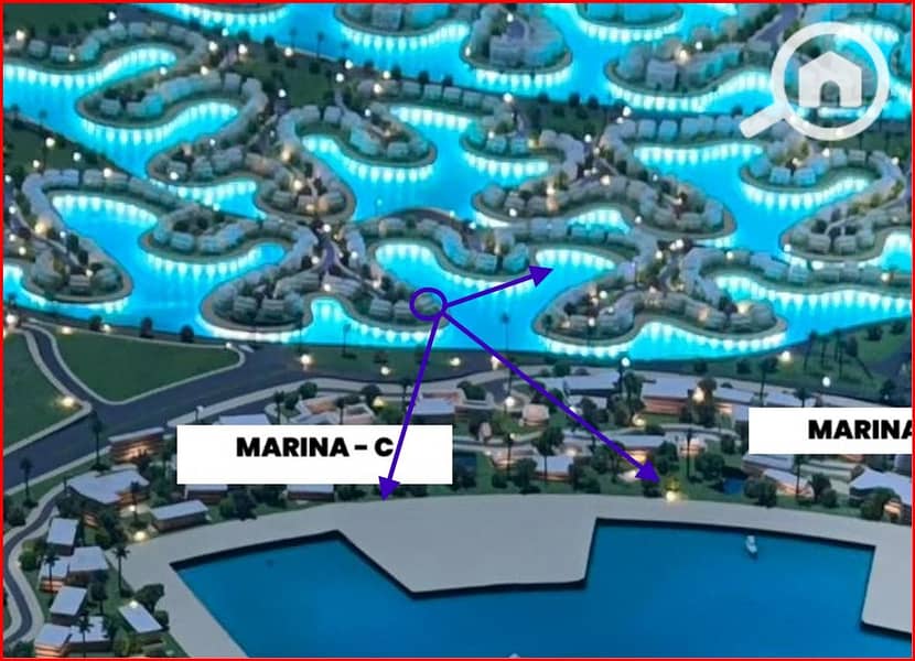 Twin house villa for sale in installments, with a direct view of the marina in the South Med project on the North Coast, at the lowest price – další