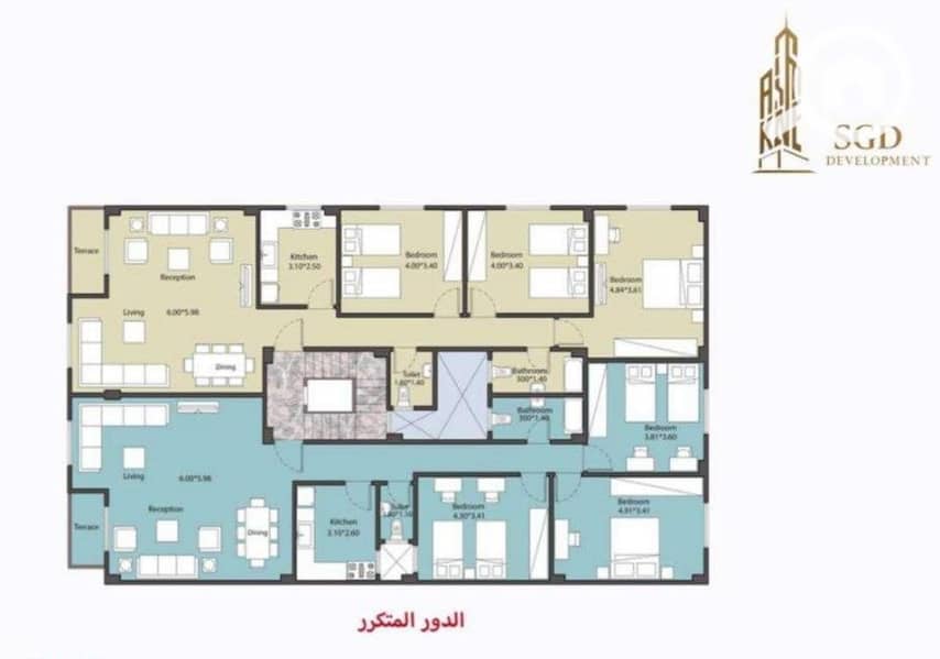 Apartment for sale 170m Downpayment 30% choose your own installment best location of Fifth District Hadaba Al Wosta Mokattam next to MTI Uni Pharmacy - Ansicht 6