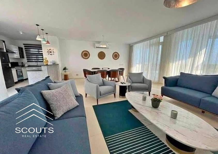 Last chalet for sale, 3 bedrooms, fully finished and ready, prime location with a lagoon view and private beach in La Vista 6 Village | La Vista 6 Ain Sokhna, next to Porto Sokhna and Telal - Ansicht 3