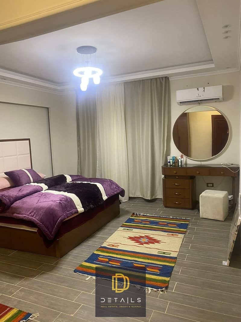 Ground-floor apartment with a private garden for rent at the best price, fully furnished with hotel-style furnishings, in Al Khamayel, Sheikh Zayed. - Widok 4