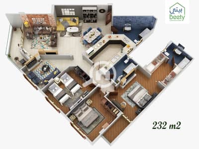 4 Bedroom Apartment for Sale in Shorouk City, Cairo - 232B. jpeg 4 Bedroom Apartment for Sale in Shorouk City, Cairo - 232B. jpeg