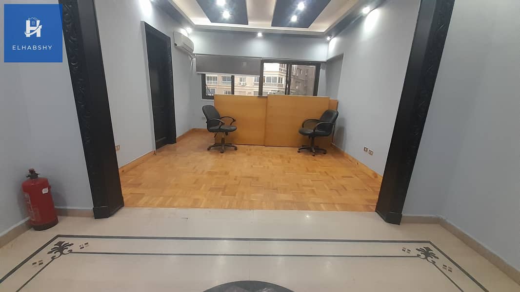 With an administrative license, 250 sq m office in Mohandessin with a view of Arab League Street, 6 rooms (administrative tower), office for rent. - Görünüm 2
