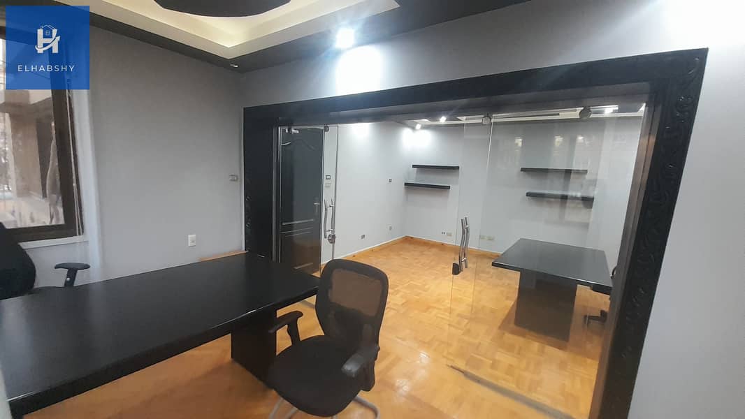 With an administrative license, 250 sq m office in Mohandessin with a view of Arab League Street, 6 rooms (administrative tower), office for rent. - Görünüm 3