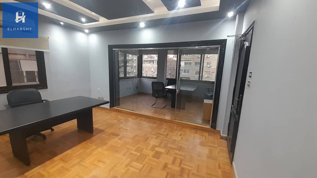 With an administrative license, 250 sq m office in Mohandessin with a view of Arab League Street, 6 rooms (administrative tower), office for rent. - Görünüm 4