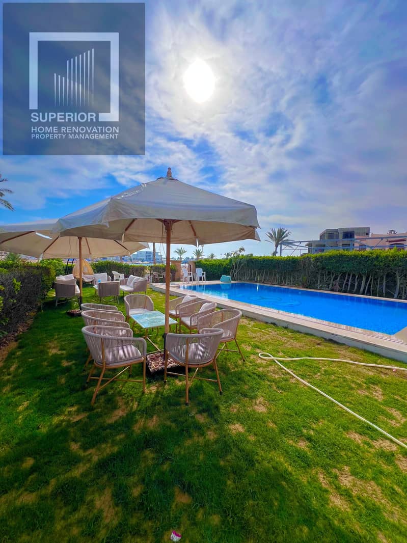 Villa for Rent in Marina 5 North Coast | First Row on Sandy Lake | Private Beach | Private Swimming Pool – pohled 4